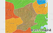 Satellite 3D Map of Monapo, political outside