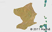 Satellite 3D Map of Monapo, single color outside