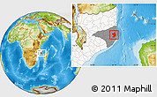 Physical Location Map of Monapo, highlighted country, highlighted parent region