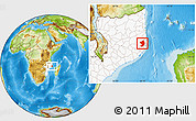 Physical Location Map of Monapo, highlighted country