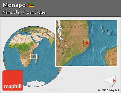 Satellite Location Map of Monapo