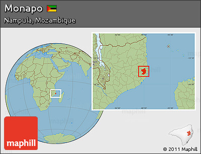 Savanna Style Location Map of Monapo