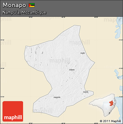 Classic Style Map of Monapo, single color outside