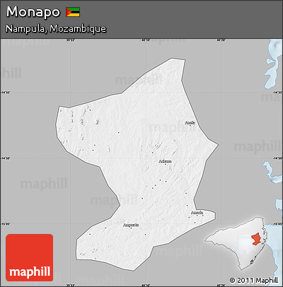 Gray Map of Monapo, single color outside