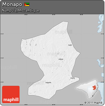 Gray Map of Monapo, single color outside