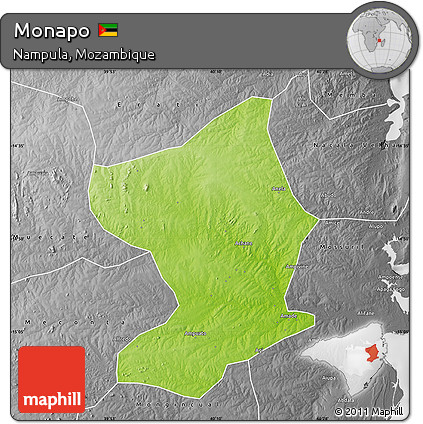 Physical Map of Monapo, desaturated