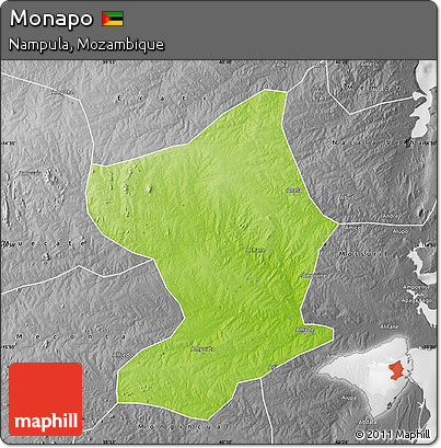 Physical Map of Monapo, desaturated