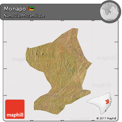 Satellite Map of Monapo, cropped outside