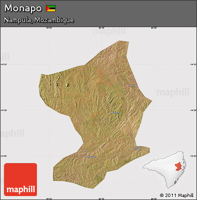 Satellite Map of Monapo, cropped outside
