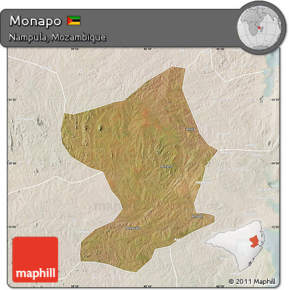 Satellite Map of Monapo, lighten