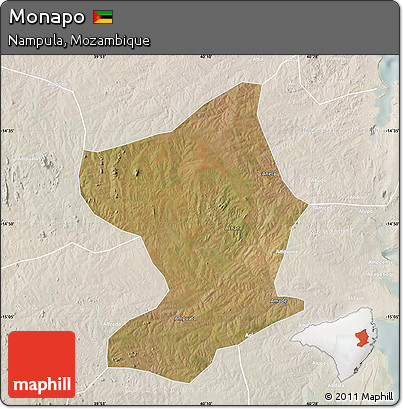 Satellite Map of Monapo, lighten