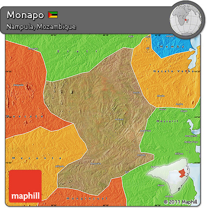 Satellite Map of Monapo, political outside