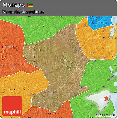 Satellite Map of Monapo, political outside