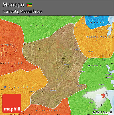 Satellite Map of Monapo, political outside