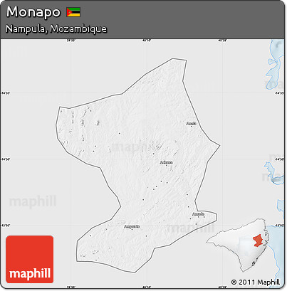 Silver Style Map of Monapo, single color outside