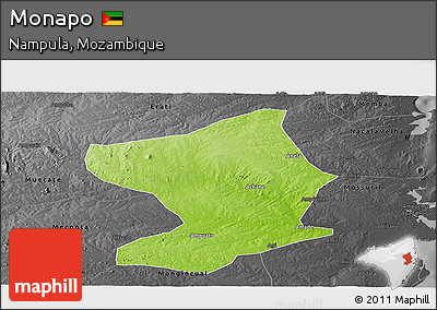 Physical Panoramic Map of Monapo, darken, desaturated