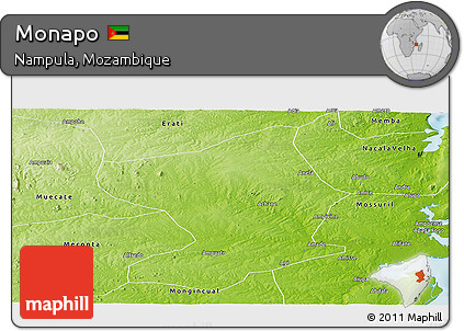 Physical Panoramic Map of Monapo