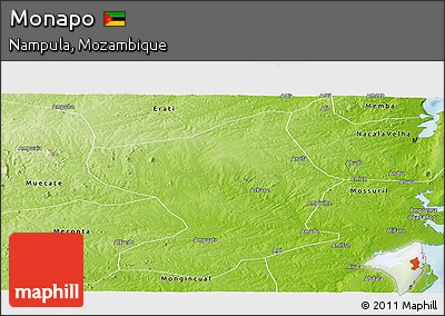 Physical Panoramic Map of Monapo