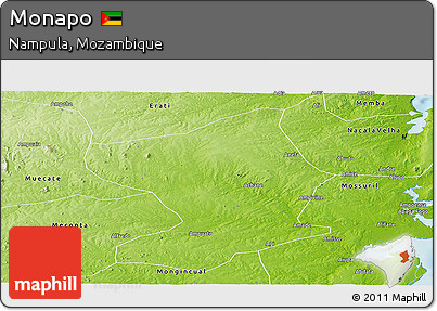 Physical Panoramic Map of Monapo