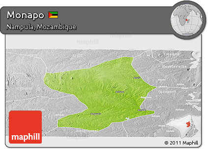 Physical Panoramic Map of Monapo, lighten, desaturated
