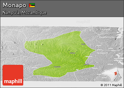 Physical Panoramic Map of Monapo, lighten, desaturated