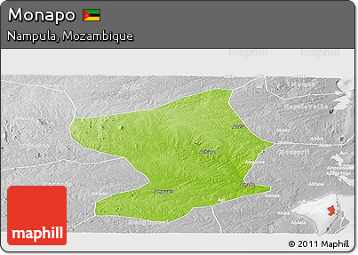 Physical Panoramic Map of Monapo, lighten, desaturated