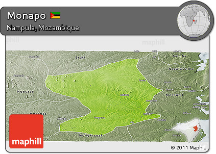 Physical Panoramic Map of Monapo, semi-desaturated