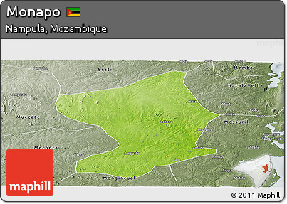 Physical Panoramic Map of Monapo, semi-desaturated
