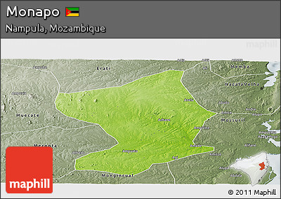 Physical Panoramic Map of Monapo, semi-desaturated