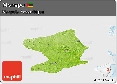 Physical Panoramic Map of Monapo, single color outside