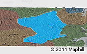 Political Panoramic Map of Monapo, darken, semi-desaturated