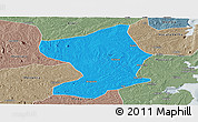 Political Panoramic Map of Monapo, semi-desaturated