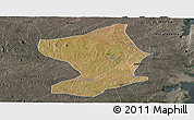 Satellite Panoramic Map of Monapo, darken, semi-desaturated