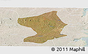 Satellite Panoramic Map of Monapo, lighten