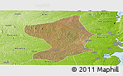 Satellite Panoramic Map of Monapo, physical outside