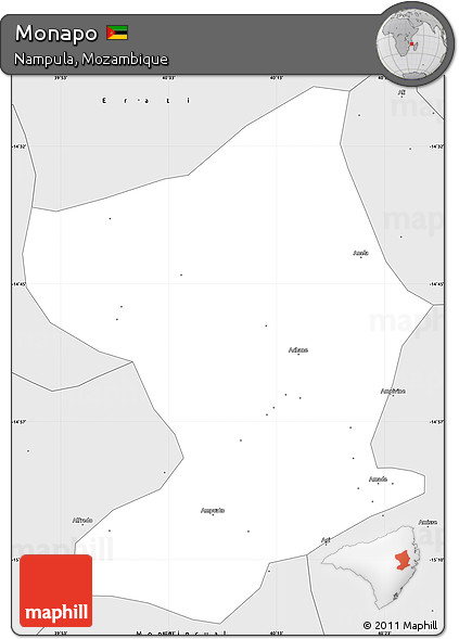 Silver Style Simple Map of Monapo