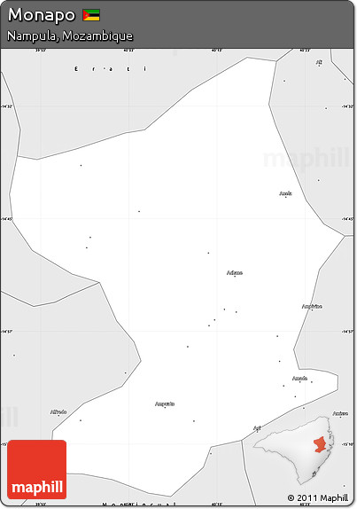 Silver Style Simple Map of Monapo
