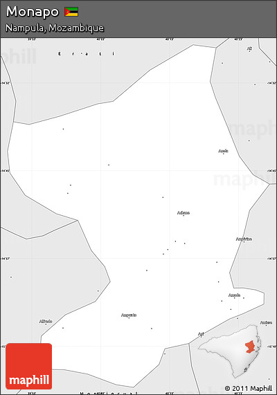 Silver Style Simple Map of Monapo