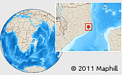 Shaded Relief Location Map of Mongincual
