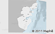 Gray 3D Map of Mossuril, single color outside