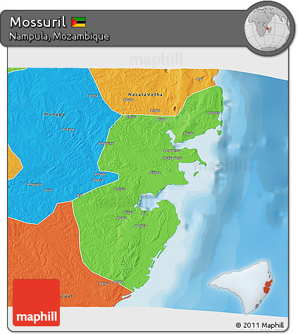 Political 3D Map of Mossuril