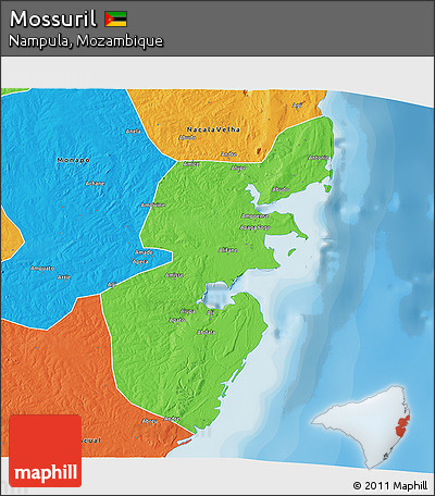 Political 3D Map of Mossuril