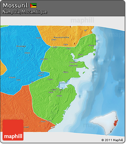 Political 3D Map of Mossuril