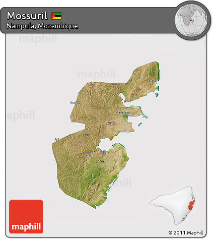 Satellite 3D Map of Mossuril, cropped outside