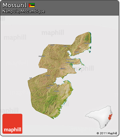 Satellite 3D Map of Mossuril, cropped outside