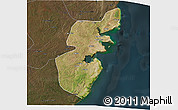 Satellite 3D Map of Mossuril, darken