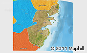 Satellite 3D Map of Mossuril, political outside