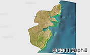 Satellite 3D Map of Mossuril, single color outside