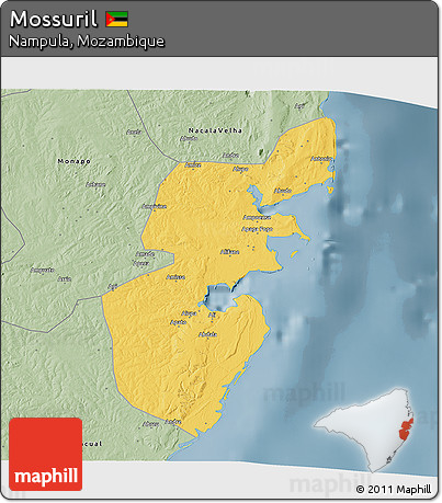 Savanna Style 3D Map of Mossuril