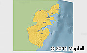 Savanna Style 3D Map of Mossuril, single color outside
